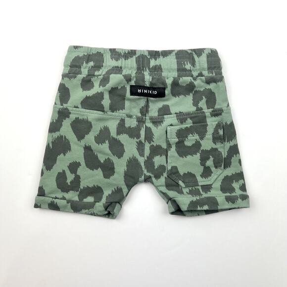 Minikid Green Animal Print Shorts - Picture 6 of 7